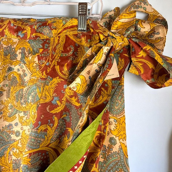 EARTHBOUND TRADING CO Sari Wrap Boho Skirt NWT One‎ Size Baroque Print - Picture 3 of 9